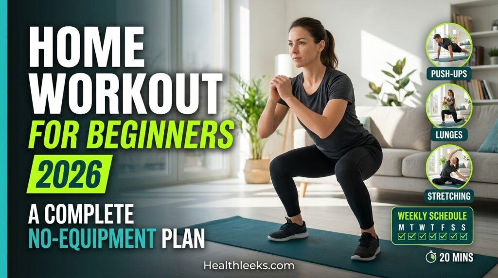 Home Workout for Beginners: A Complete No-Equipment Plan, Exercises & Weekly Schedule (2026)